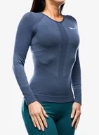 Bluzy sportowe damskie - Bluza termoaktywna damska Salewa Zebru Responsive L/S Tee - dark denim - miniaturka - grafika 1
