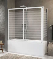 Parawany nawannowe - Novellini Aurora 2PV4 Parawan dwuczęściowy przesuwny 176-182x150 cm profile srebrne szkło przezroczyste AURORA2PV176-1B - miniaturka - grafika 1