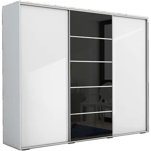 Szafa Przesuwna 250 A28 Skąpski Meble Craft Złoty, Biały Mat, 215 Cm, Czarny - Szafy - miniaturka - grafika 1