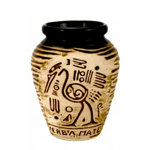 Matero Ceramiczne do Yerba Mate AZTEK brązowe 300ml - Inne naczynia kuchenne - miniaturka - grafika 1