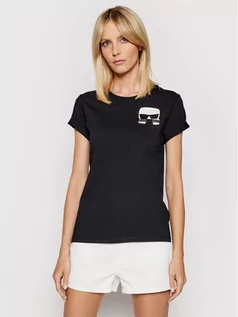 Koszulki i topy damskie - Karl Lagerfeld LAGERFELD T-Shirt Ikonik 210W1720 Czarny Regular Fit - grafika 1