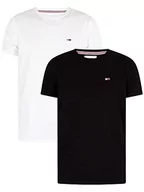 Koszulki męskie - Tommy Jeans TJM Slim Fit T-shirt męski z krótkim rękawem, biały/czarny., XXL - miniaturka - grafika 1