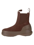 Botki damskie - Moon Boot Skórzane botki "Luna Chelsea Suede" w kolorze jasnobrązowym - miniaturka - grafika 1