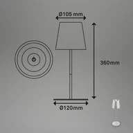 Lampy stojące - Briloner Lampa stołowa LED 7507015 chrom mat RGBW IP44 ściemniacz dotykowy - miniaturka - grafika 1