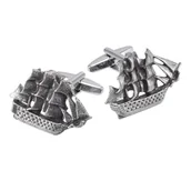 Spinki do mankietów i krawatów - Spinki do mankietów Okręt Żaglowy Retro X2 WCL133 - miniaturka - grafika 1