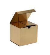 Opakowania i torebki na prezenty - Karton wykrojnikowy 120x105x98mm f211 - złoty - miniaturka - grafika 1