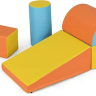 Place zabaw - 5 Szt. Tor Przeszkód dla Niemowląt, Moduł Motoryczny z Pianki PU z Wypełnieniem EPE dla Dzieci w Wieku Przedszkolnym (Żółty + Pomarańczowy) - miniaturka - grafika 1