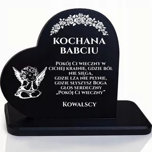 STATUETKA NA GRÓB DREWNIANA znicz podstawka NADRUK PERSONALIZACJA SERCE Z6 - Gadżety na imprezę - miniaturka - grafika 1