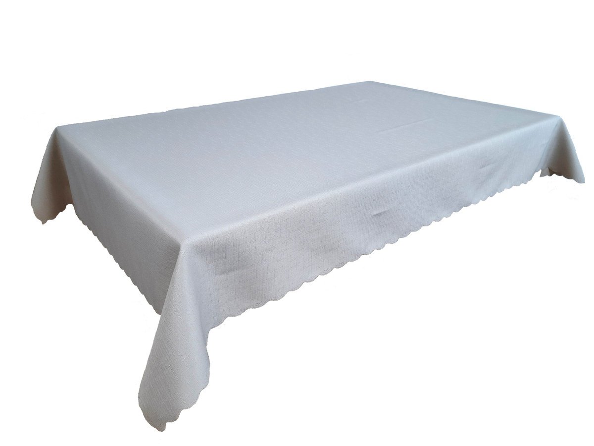 Beżowy OBRUS 140/300 Polski Obrus Beżowy Plamoodporny Bez Wzoru 140x300