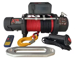 Wyciągarka XTR 13500lbs [6130kg] z liną syntetyczną 12V (lina: 9,5mm szara dyneema 27m 9800kg +hak zdejmowany) 81880009 - Wciągarki - miniaturka - grafika 1