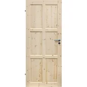 Drzwi wewnętrzne - Skrzydło drzwiowe CZAPLA pełne 80 lewe sosna - miniaturka - grafika 1