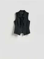 Marynarki i żakiety damskie - Reserved - Kamizelka z wiązaniem - czarny - miniaturka - grafika 1