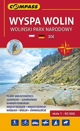 Wydawnictwo Compass Wyspa Wolin Woliński Park Narodowy mapa turystyczna 1:50 000 - Compass