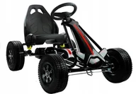 Jeździki dla dzieci - Duży Gokart na Pedały Pompowane Koła Hamulec Wolny Bieg Czarny - miniaturka - grafika 1