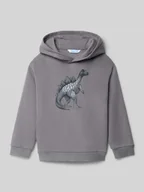 Swetry dla chłopców - Bluza o kroju regular fit z kapturem i nadrukiem z motywem - miniaturka - grafika 1