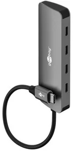 Goobay 76565 Slim 4-Port USB-Hub, USB-C™ auf USB-C™, 10 Gbit/s, Grey - Wtyczki i adaptery - miniaturka - grafika 1