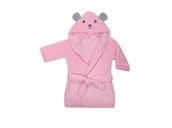 Szlafroki dla dzieci - UVIE Ciepły polarowy szlafrok dziecięcy różowy Soft - miniaturka - grafika 1