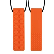 Zabawki sensoryczne - Gryzak Logopedyczny Terapeutyczny Klocek Pomarańczowy - miniaturka - grafika 1