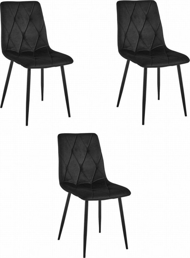 Leobert Krzesło LIBRA - czarny aksamit / nogi czarne x 3