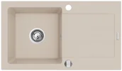 Zlewozmywaki - Zlewozmywak granitowy Pyramis Next 76x44 1B1D Beż - miniaturka - grafika 1