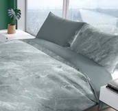 Pościel - Pościel bawełniana 160x200 Pure szara marmur Faro - miniaturka - grafika 1