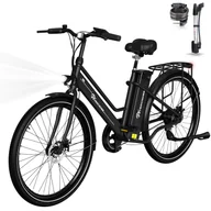 Rowery elektryczne - Rower elektryczny dla dorosłych z oponą 26'' 36V 10.4Ah APP EVERCROSS-EK8 Czarny - miniaturka - grafika 1