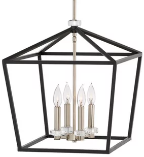 Quintiesse Stinson QN-STINSON-4P-L-BK lampa wisząca 4x60W/E14 - Lampy sufitowe - miniaturka - grafika 1