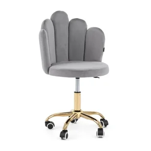 Krzesło obrotowe muszelka DC-6092S szary welur, złote nogi - Krzesła - miniaturka - grafika 1