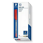 Długopisy - STAEDTLER Stick 430 M-2 długopis 10 sztuk czerwony, produkt pojedynczy - miniaturka - grafika 1