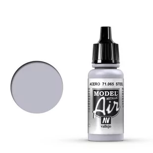 Vallejo Model Air Steel Metallic 17ml 71.065 - Akcesoria do gier planszowych - miniaturka - grafika 1