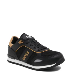 BOSS Kidswear Sneakersy | z dodatkiem skóry - Buty dla chłopców - miniaturka - grafika 1