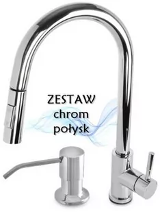 STELLMAN AFINO Bateria kuchenna z wyciąganą wylewką + dozownik CHROM - Baterie kuchenne - miniaturka - grafika 2