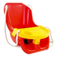 Huśtawki - Mochtoys Huśtawka Kubełkowa Dla Dzieci Ze Stolikiem Czerwona - miniaturka - grafika 1