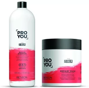Revlon Professional ProYou Fixer Repair - zestaw regenerujący do włosów szampon 1000ml i maska 500ml 81/zestaw - Zestawy kosmetyków damskich - miniaturka - grafika 1