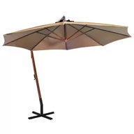 Parasole ogrodowe - vidaXL Parasol ogrodowy na jodłowym słupku taupe 3,5x2,9 m 313769 - miniaturka - grafika 1