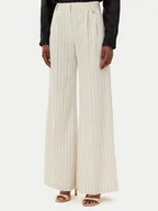 Spodnie damskie - Fracomina Spodnie palazzo FR25SV3002W761D4 Beżowy Wide Leg - miniaturka - grafika 1