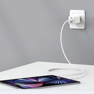 USAMS Ład. siec. 2xUSB-C+1xUSB 65W (only head) GaN PD3.0 +QC3.0 Fast Charging czarny/black Sandru Series CC180TC01 (US-CC180) - Ładowarki do telefonów - miniaturka - grafika 6