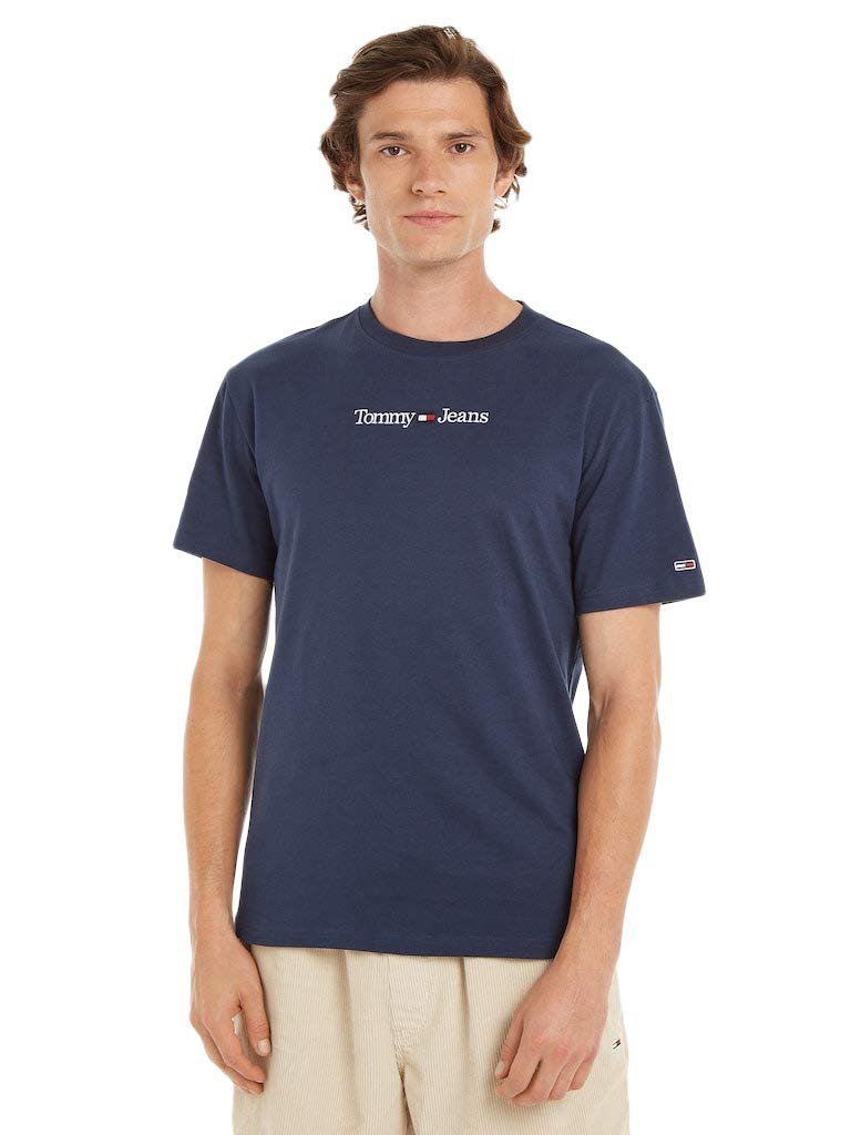 Tommy Hilfiger Koszulka Męska T-Shirt Tjm Classic Linear Logo Tee Granat Dm0Dm14984 C87 L