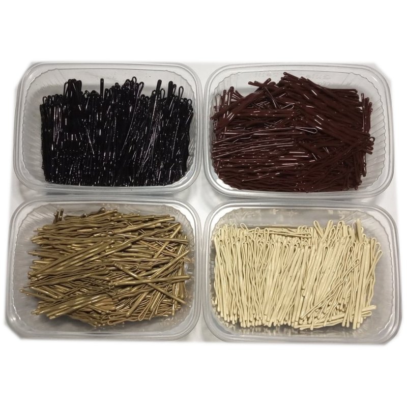 Sandra MACHER Karbowane wsuwki do włosów - z dwiema kulkami - mix - 4,5cm - 2000szt.