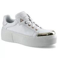 Sneakersy damskie - Białe Sneakersy Carinii Modne Buty Damskie Półbuty - miniaturka - grafika 1