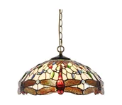 Lampy sufitowe - Prezent 1708 - Żyrandol na łańcuchu TIFFANY 2xE27/60W/230V - miniaturka - grafika 1