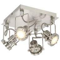 Lampy sufitowe - vidaXL Lampa z 4 reflektorami, srebrna, GU10 - miniaturka - grafika 1