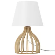 Lampy stojące - Beliani Lampa stołowa biała AGUEDA - miniaturka - grafika 1