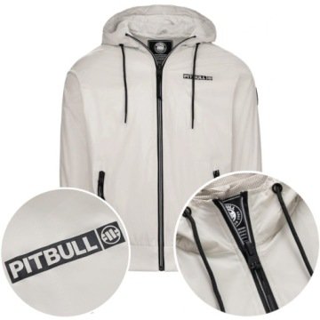 Męska Kurtka Wiosenna Pit Bull Athletic Logo z Kapturem Wiatroszczelna_XL