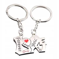 Breloki - Podwójny breloczek dla zakochanej pary dla niej dla niego love 4ever miłość - miniaturka - grafika 1