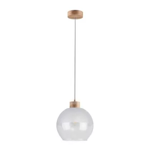 Spotlight Skandynawska LAMPA wisząca LINEA 1860174 szklana OPRAWA loftowy ZWIS kula ball dąb olejowany przezroczysta 1860174 - Lampy sufitowe - miniaturka - grafika 1