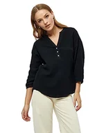 Bluzki damskie - Minus Damska bluzka z rękawem 3/4 1, czarna, 34, Czarny, 32 - miniaturka - grafika 1