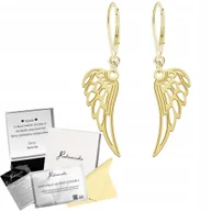 Kolczyki - Kolczyki Złote Skrzydło Anioła Skrzydła Bigiel Prezent 925 ŻYCZENIA - miniaturka - grafika 1