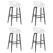 Taborety i hokery - vidaXL Krzesła barowe, 4 szt., białe - miniaturka - grafika 1