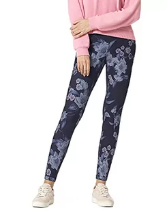 Legginsy - HUE Damskie legginsy odwracalne Denim High Rise, Wspaniały, kwiatowy wzór, S - grafika 1